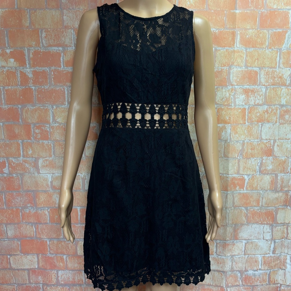 Free People‎ Lace Illusion Neck Mini Dress